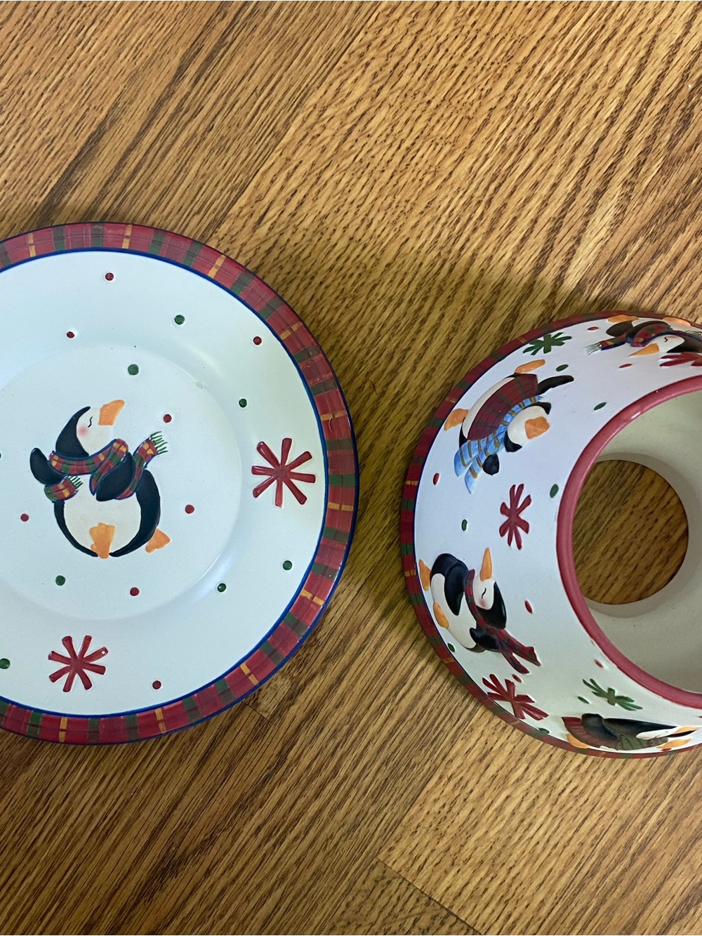 Yankee Candle Penguin Ceramic Candle Holder Set.